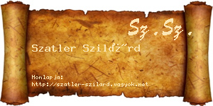 Szatler Szilárd névjegykártya